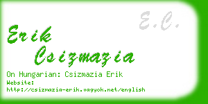 erik csizmazia business card